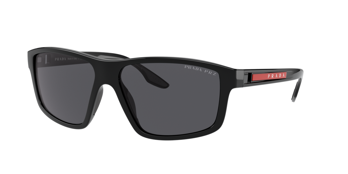 Prada Linea Rossa PS 02XS Black 1AB02G three-quarter view