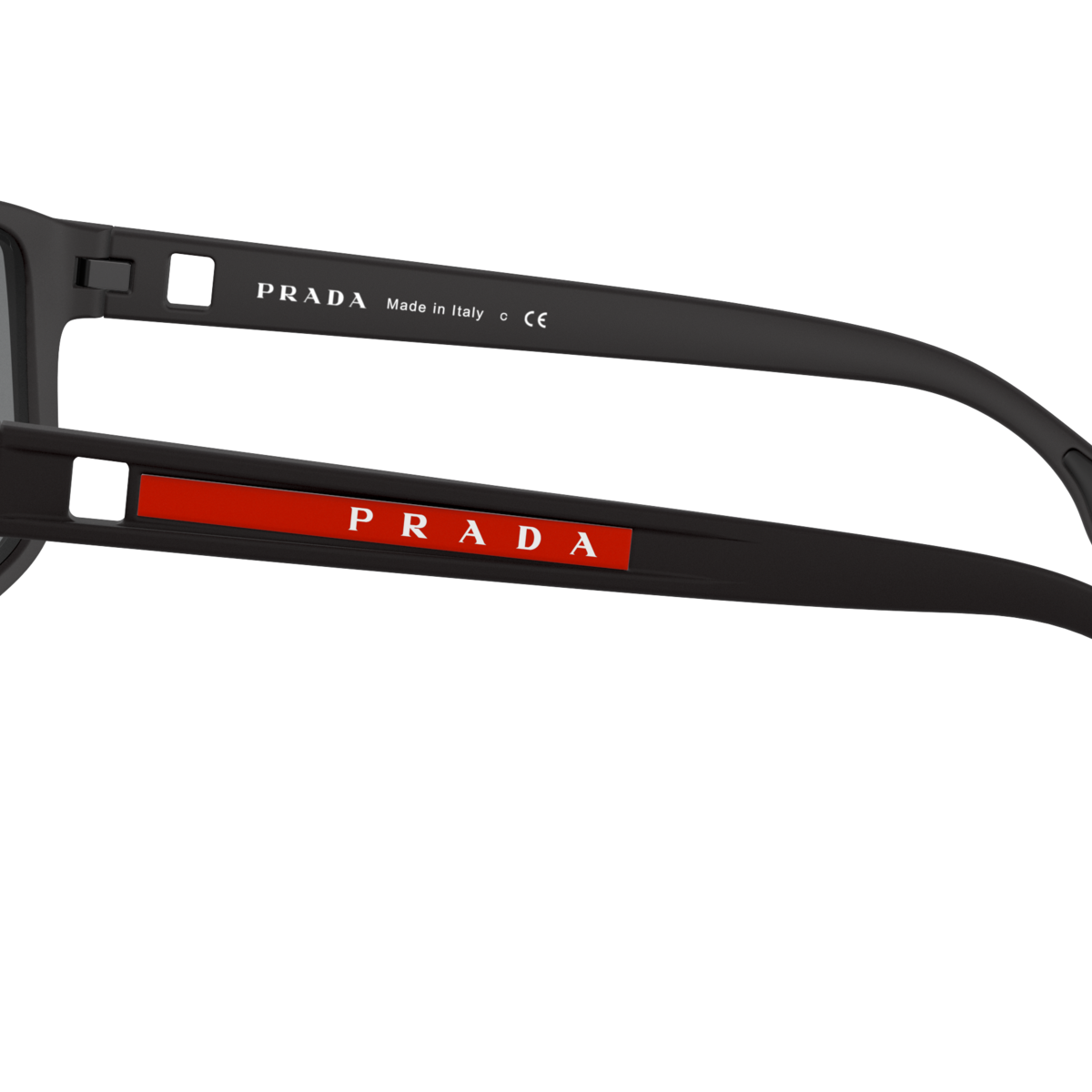 Prada Linea Rossa PS 02XS Black Rubber DG008F side view