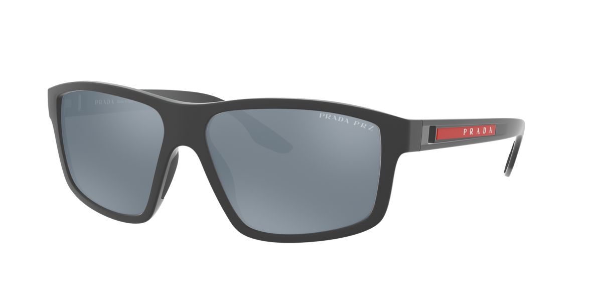 Prada Linea Rossa PS 02XS Grey Rubber UFK07H three-quarter view