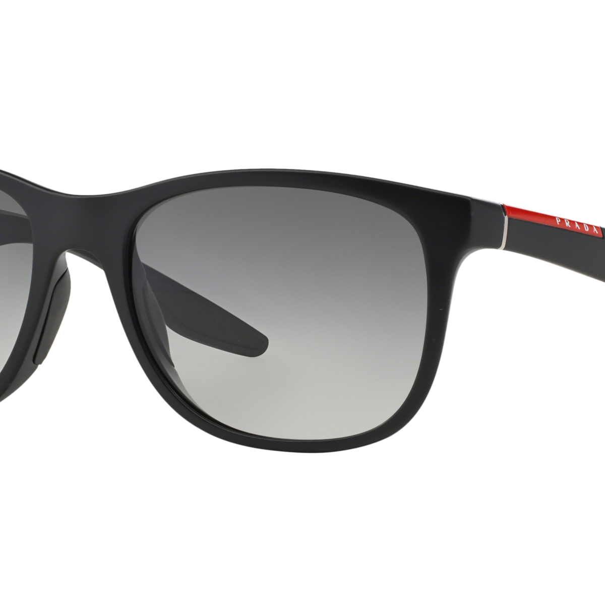 Prada Linea Rossa PS 03OS Black Demi Shiny 1BO3M1 three-quarter view