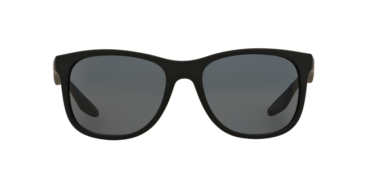 Prada Linea Rossa PS 03OS Black Rubber DG05Z1 front view