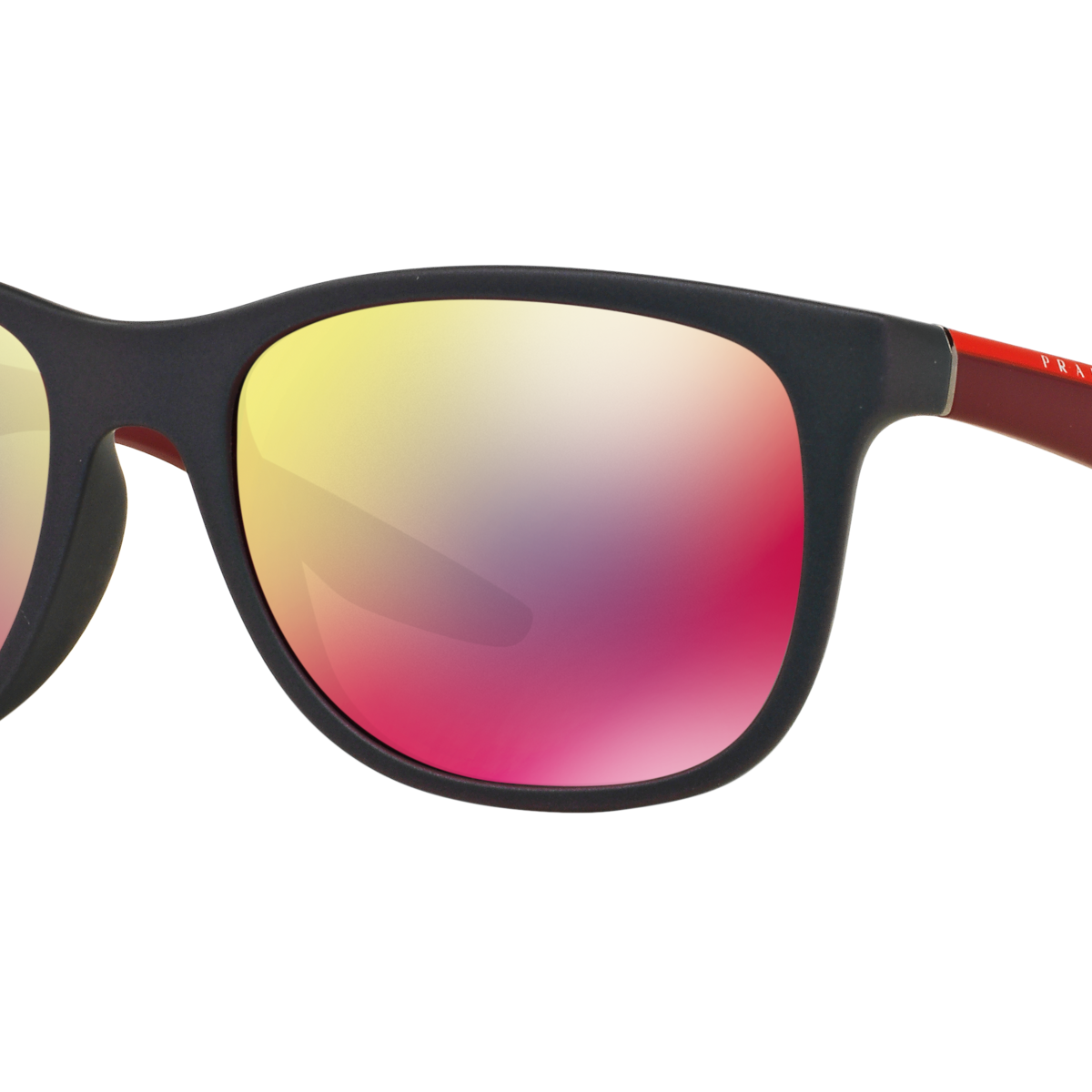 Prada Linea Rossa PS 03OS Shot Grey Rubber UBX9Q1 three-quarter view
