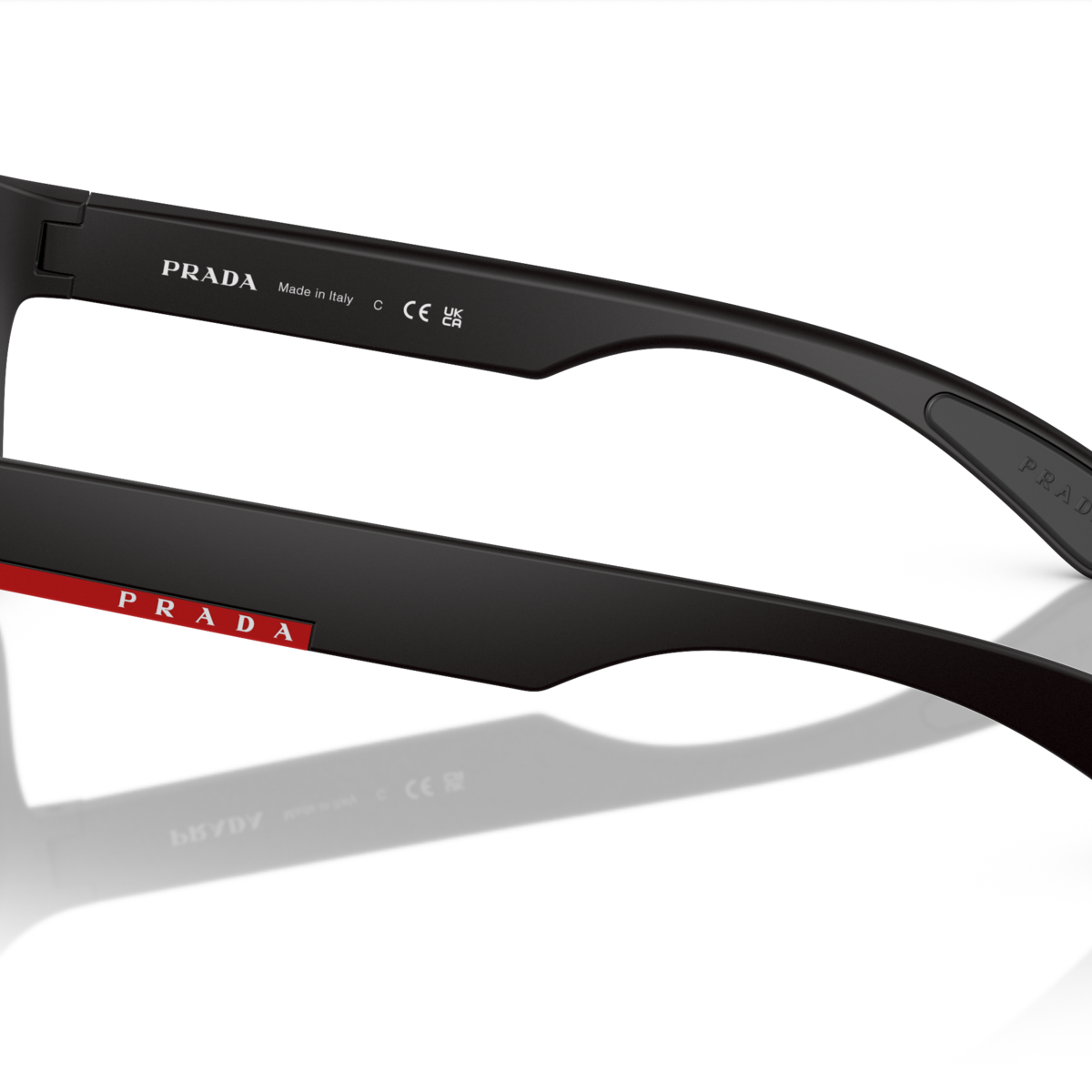 Prada Linea Rossa PS 03QS Black Rubber DG00A7 side view