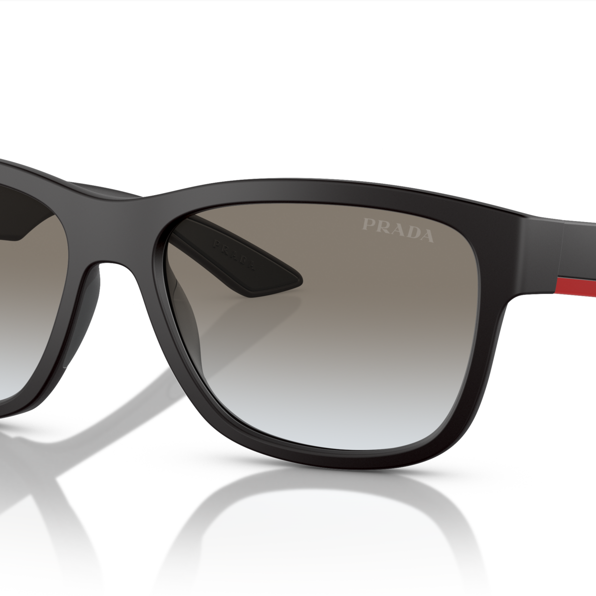 Prada Linea Rossa PS 03QS Black Rubber DG00A7 three-quarter view