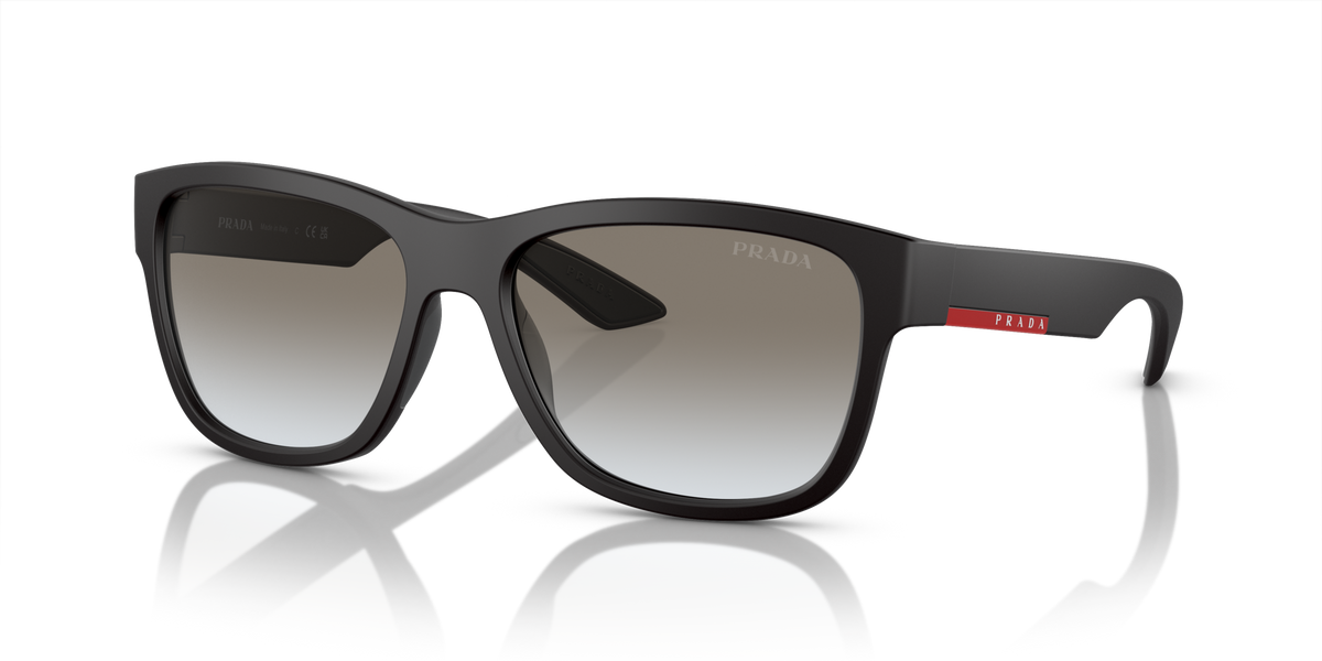 Prada Linea Rossa PS 03QS Black Rubber DG00A7 three-quarter view