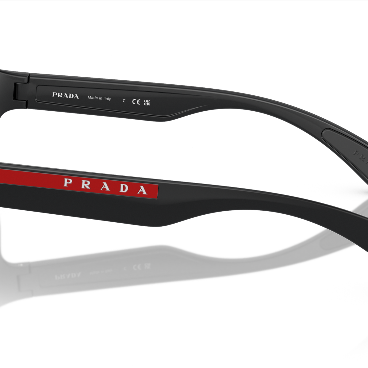 Prada Linea Rossa PS 05VS Black Demi-Shiny 1BO5S0 side view
