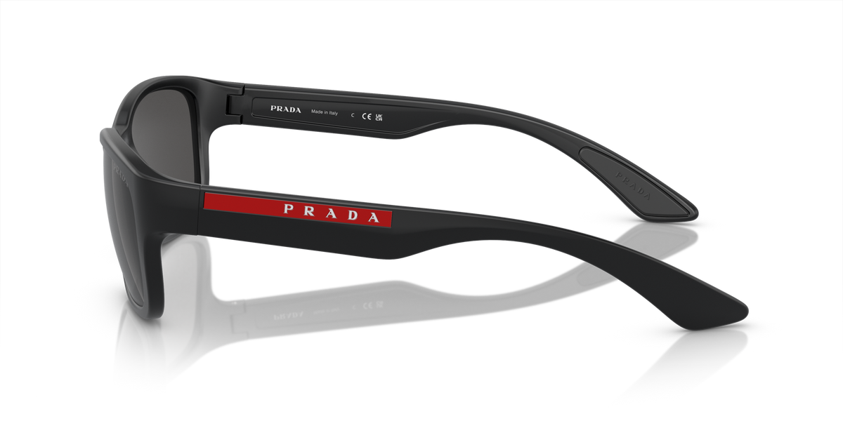 Prada Linea Rossa PS 05VS Black Demi-Shiny 1BO5S0 side view