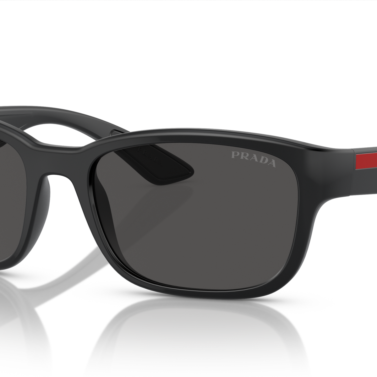 Prada Linea Rossa PS 05VS Black Demi-Shiny 1BO5S0 three-quarter view