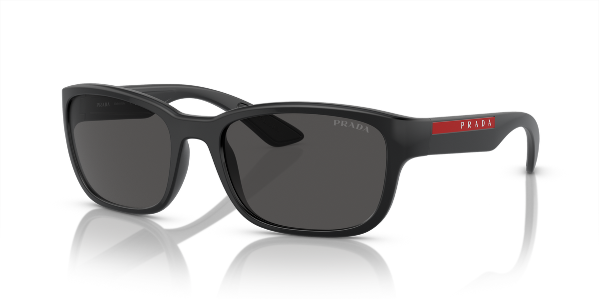 Prada Linea Rossa PS 05VS Black Demi-Shiny 1BO5S0 three-quarter view
