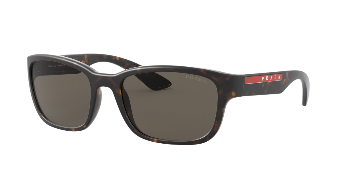 Prada Linea Rossa PS 05VS Havana Demishiny 5645G1 three-quarter view