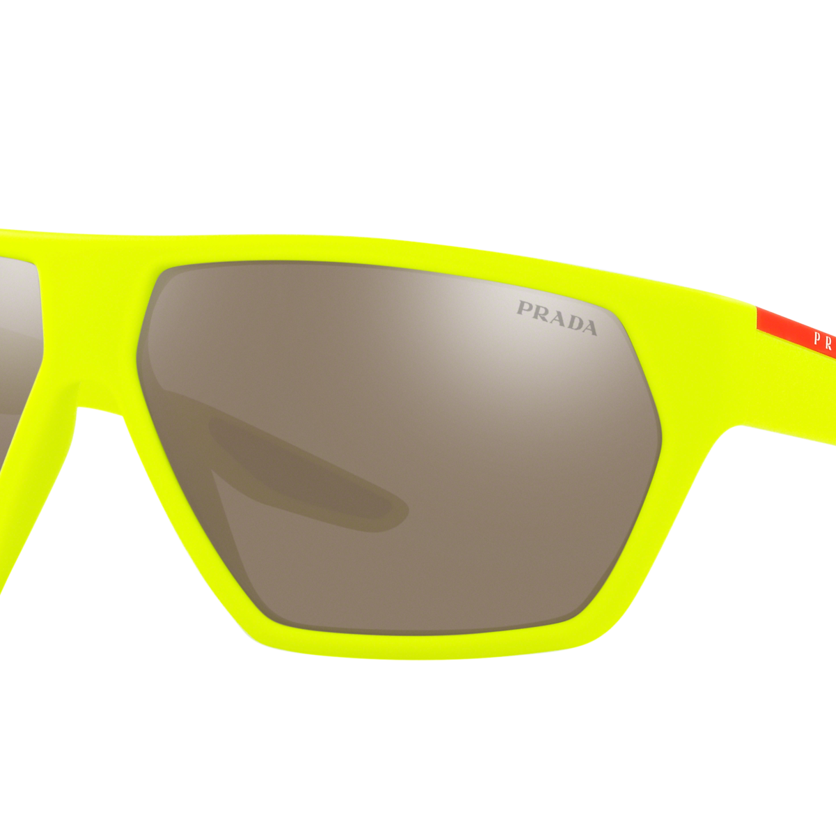 Prada Linea Rossa PS 08US Fluo Yellow Rubber 4461C0 three-quarter view