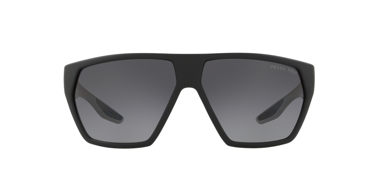 Prada Linea Rossa PS 08US Black Rubber 4535W1 front view