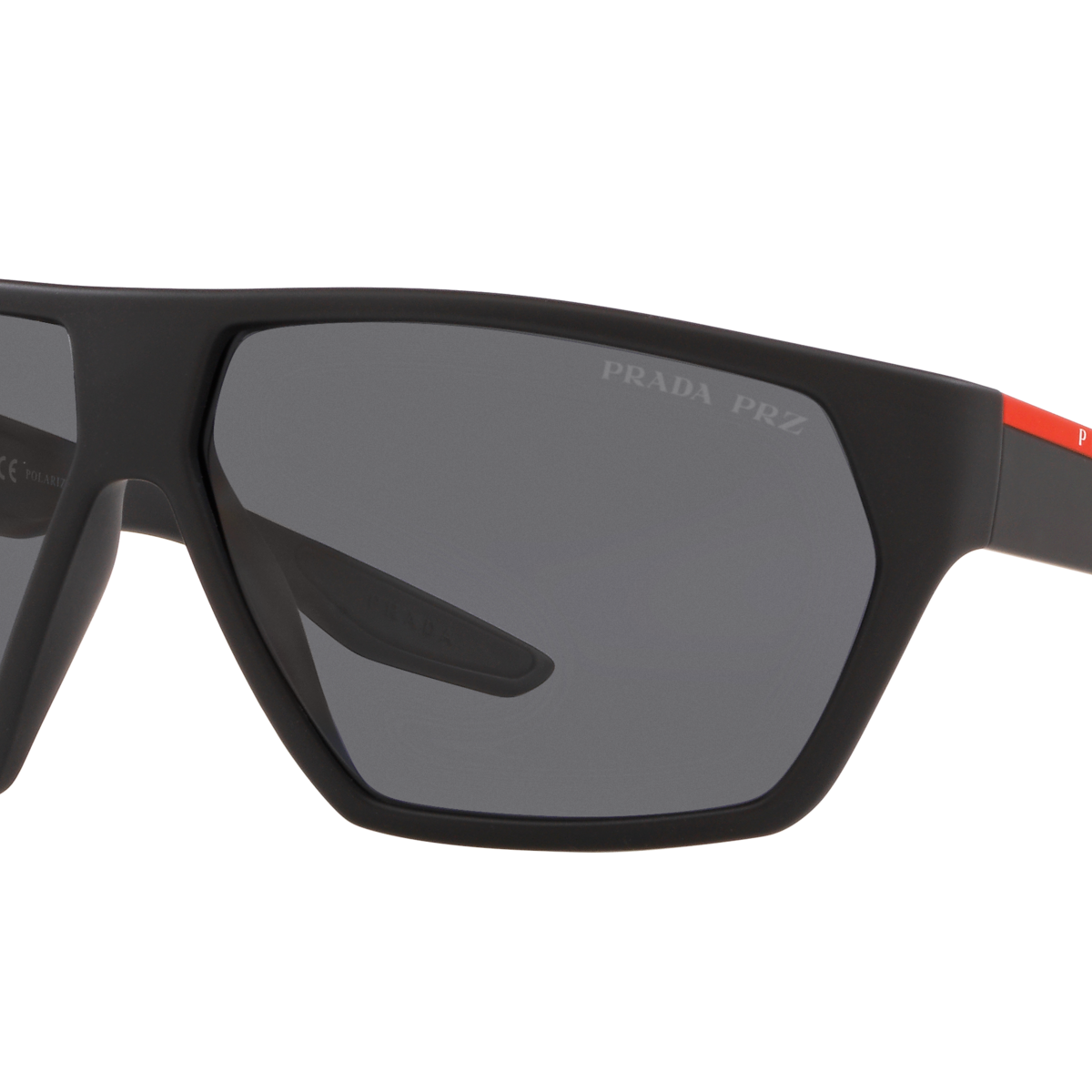 Prada Linea Rossa PS 08US Rubber Black DG05Z1 three-quarter view