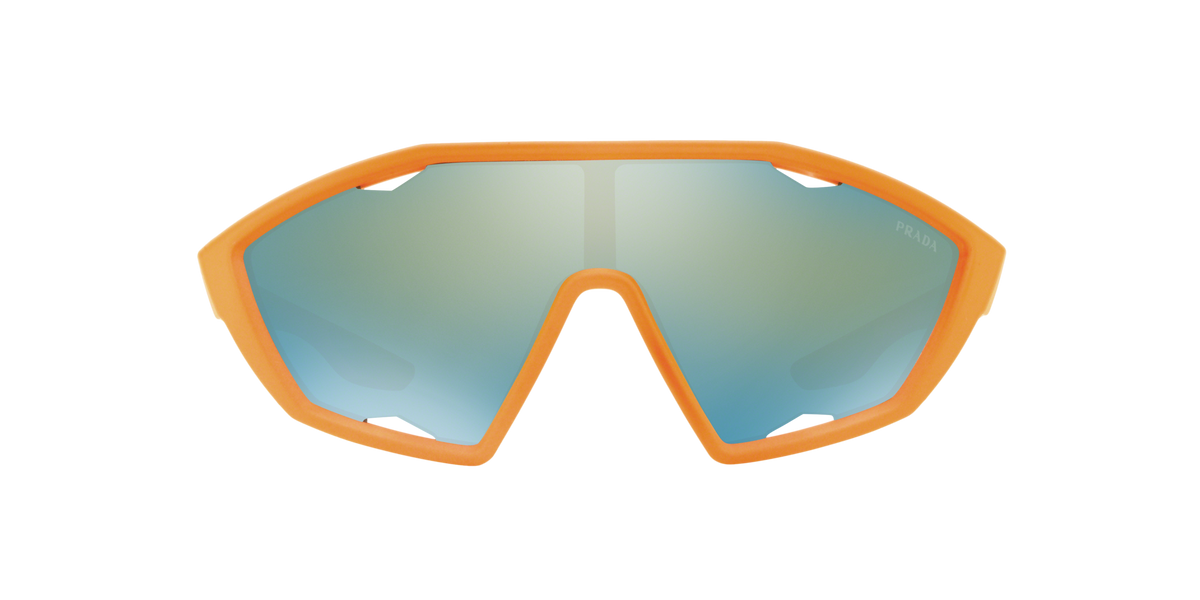 Prada Linea Rossa PS 10US Fluo Orange Rubber 4484J2 three-quarter view