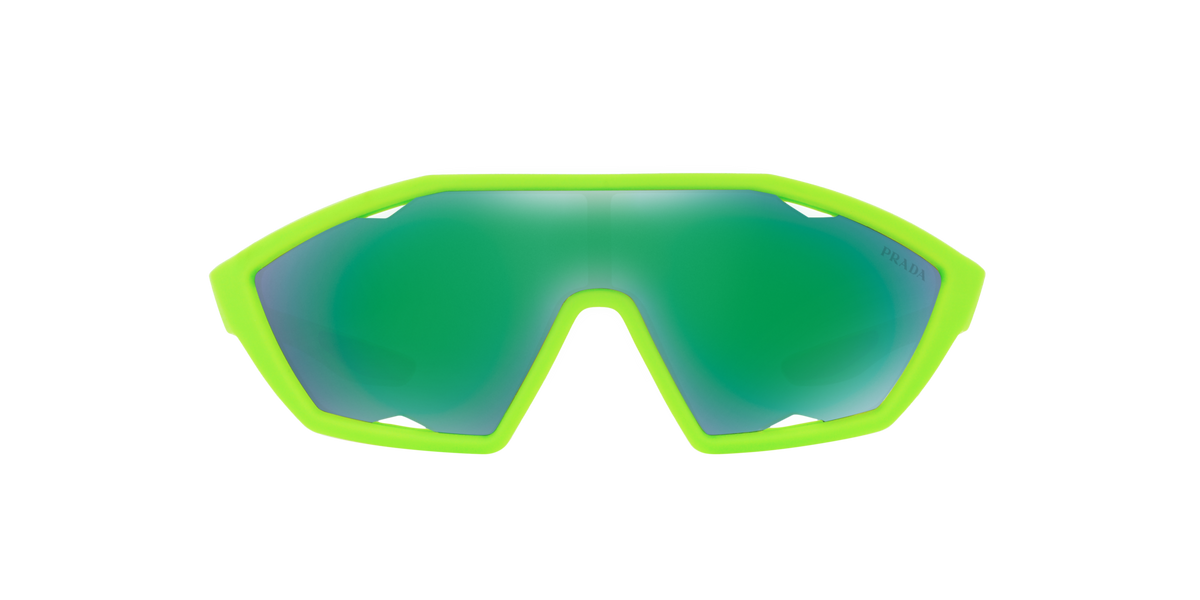 Prada Linea Rossa PS 16US Fluo Green Rubber 4471M2 three-quarter view