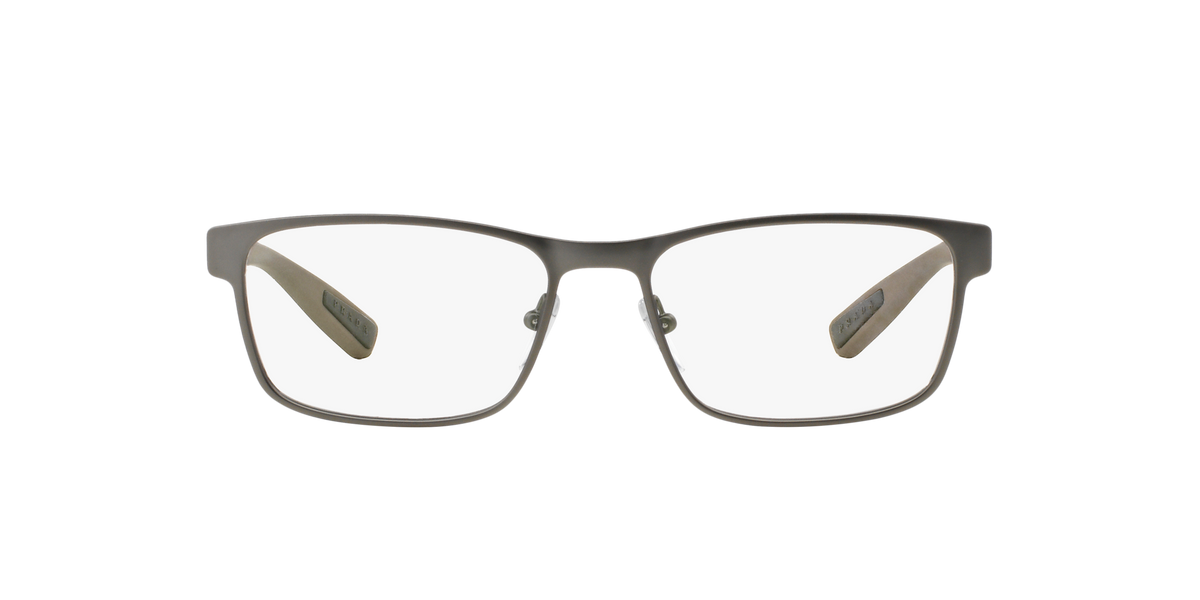 Prada Linea Rossa PS 50GV Gunmetal Rubber DG11O1 three-quarter view