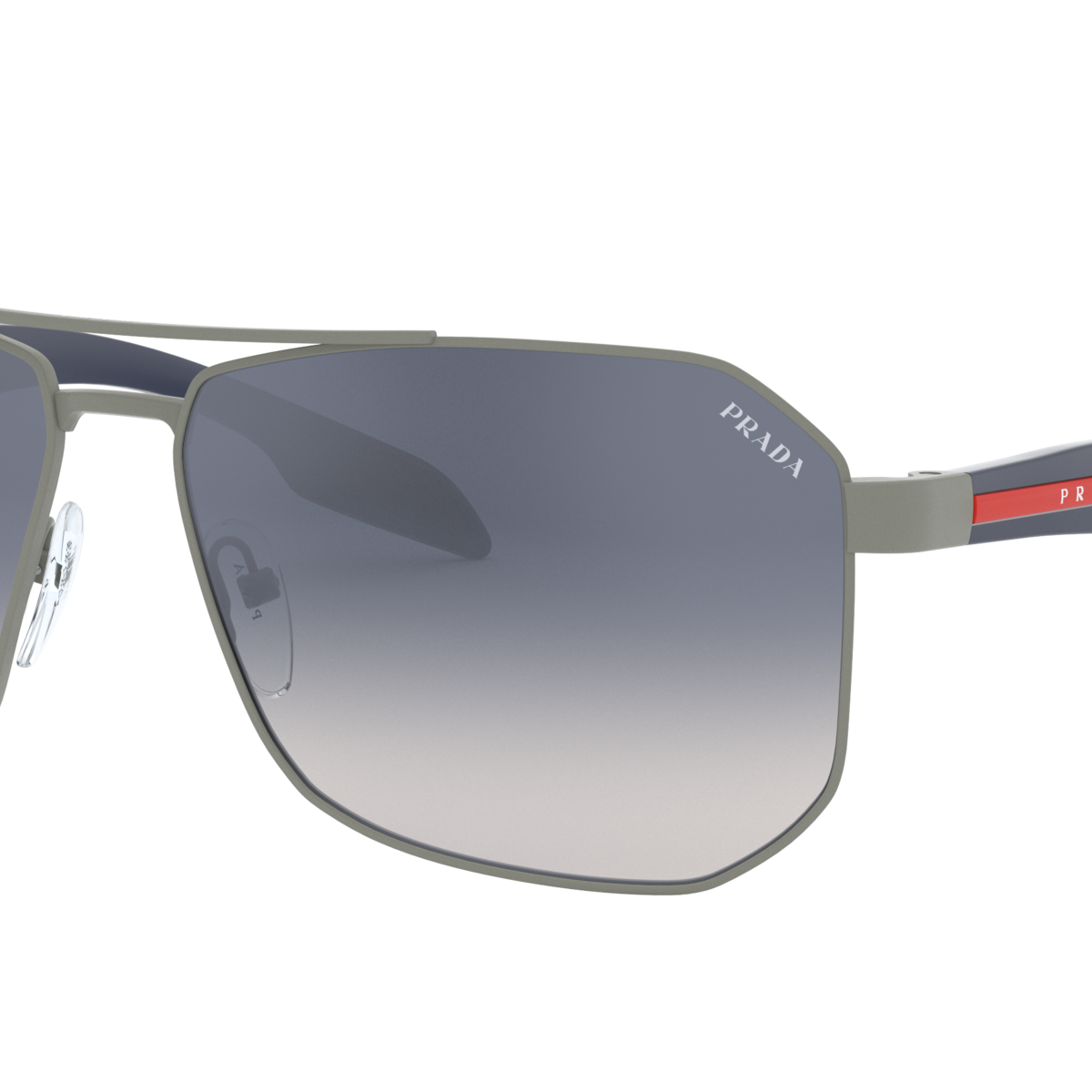 Prada Linea Rossa PS 51VS Gunmetal Rubber DG11J0 three-quarter view