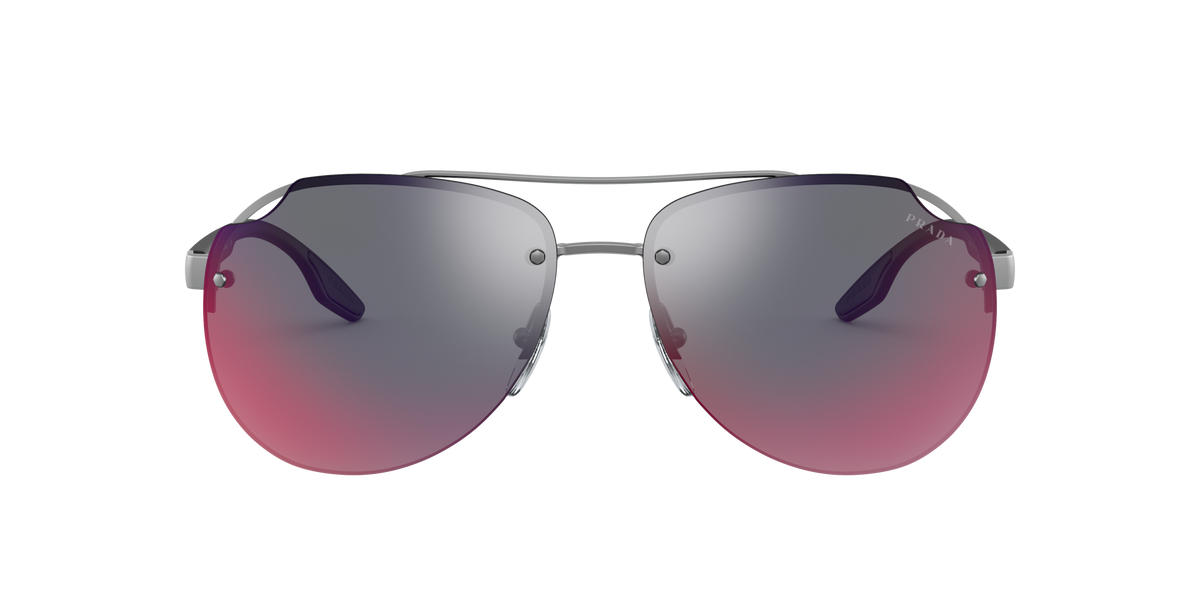 Prada Linea Rossa PS 52VS Matte Gunmetal 7CQ9Q1 three-quarter view