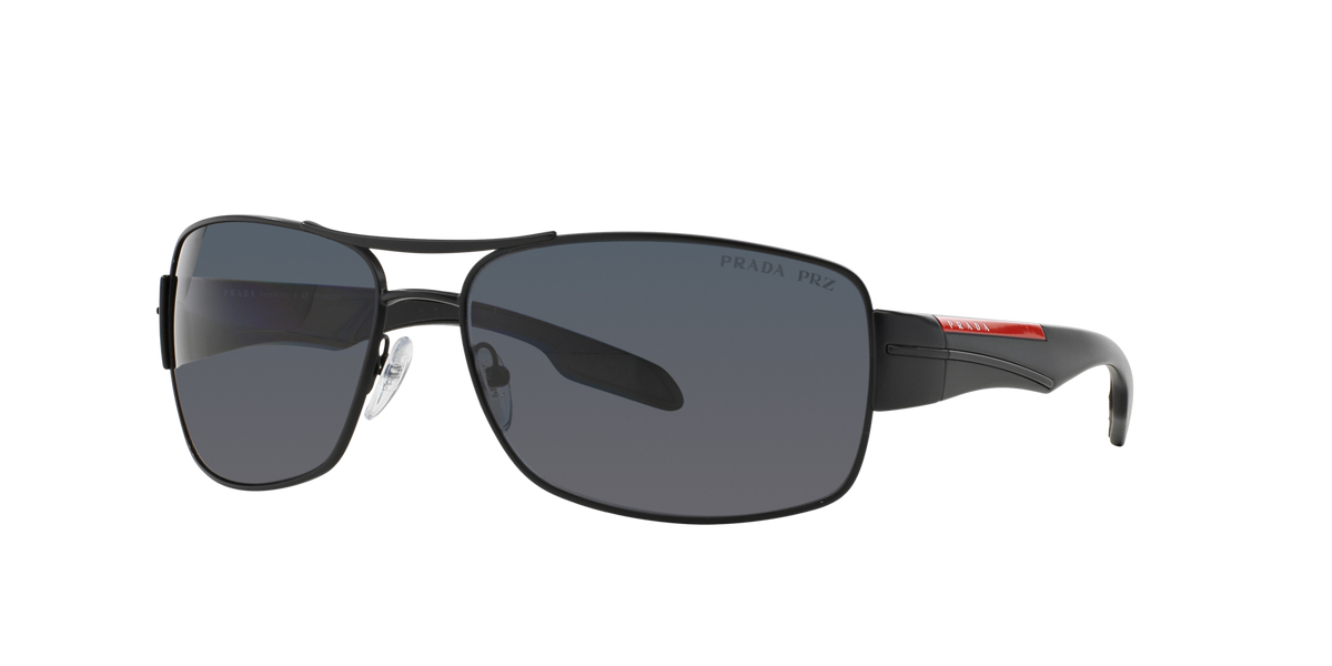 Prada Linea Rossa PS 53NS Demi-Shiny Black 1BO5Z1 three-quarter view