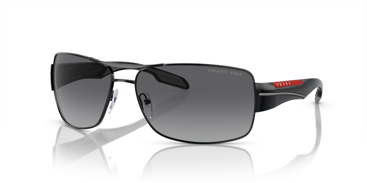 Prada Linea Rossa PS 53NS Black 7AX5W1 three-quarter view