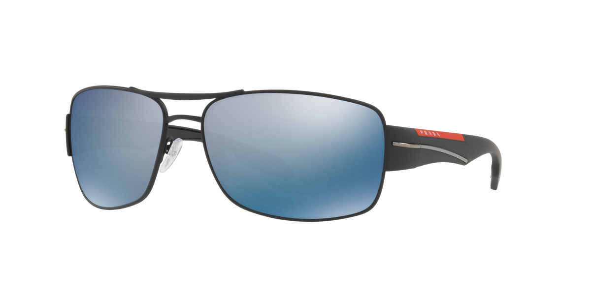 Prada Linea Rossa PS 53NS Black Rubber DG02E0 three-quarter view