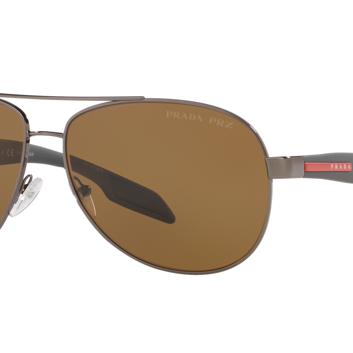 Prada Linea Rossa PS 53PS Gunmetal 5AV5Y1 three-quarter view