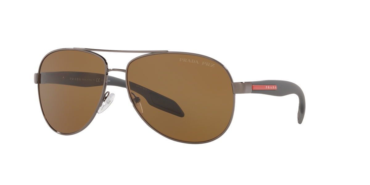 Prada Linea Rossa PS 53PS Gunmetal 5AV5Y1 three-quarter view