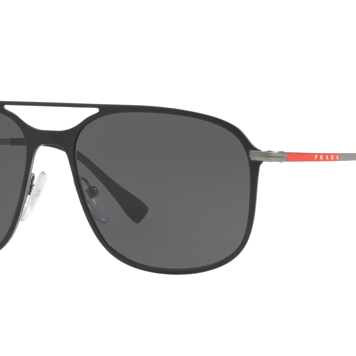 Prada Linea Rossa PS 53TS Black Rubber/Gunmetal Rubber DG05S0 three-quarter view