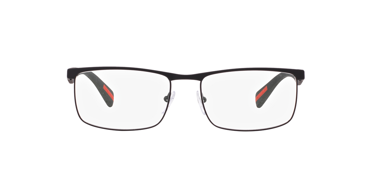 Prada Linea Rossa PS 54FV Black Rubber DG01O1 three-quarter view