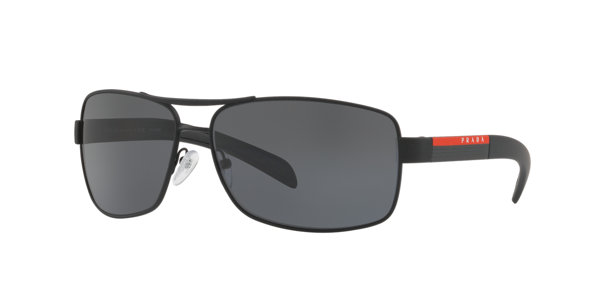 Prada Linea Rossa PS 54IS Black Rubber DG05Z1 three-quarter view