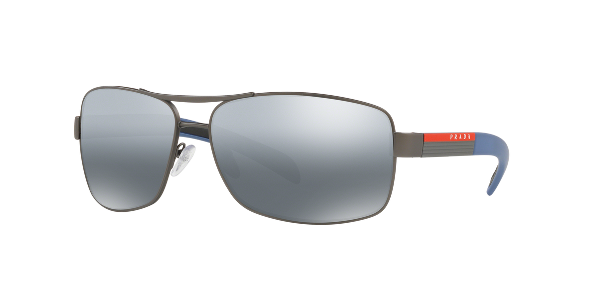 Prada Linea Rossa PS 54IS Gunmetal Rubber DG12F2 three-quarter view