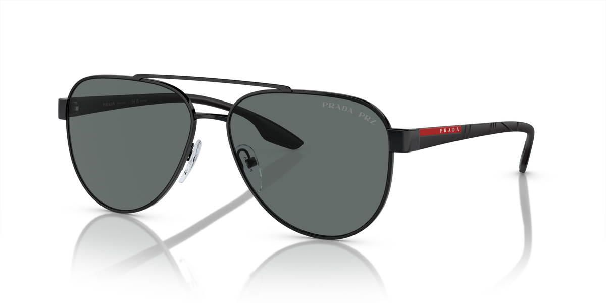 Prada Linea Rossa PS 54TS Black 1AB5Z1 three-quarter view