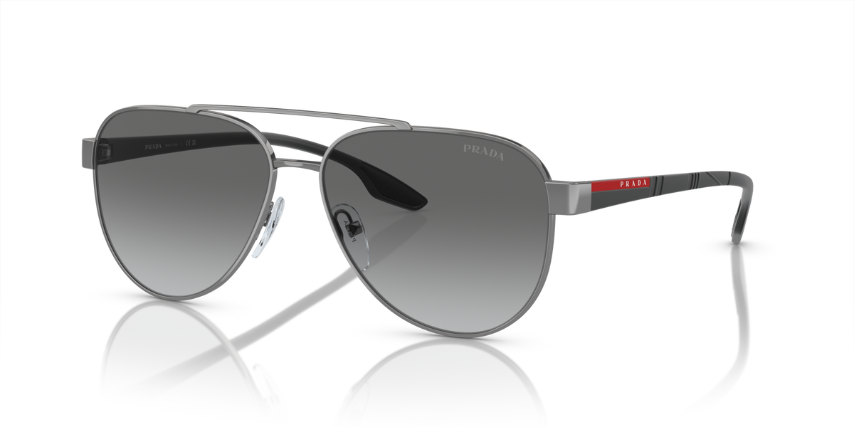 Prada Linea Rossa PS 54TS Gunmetal 5AV3M1 three-quarter view