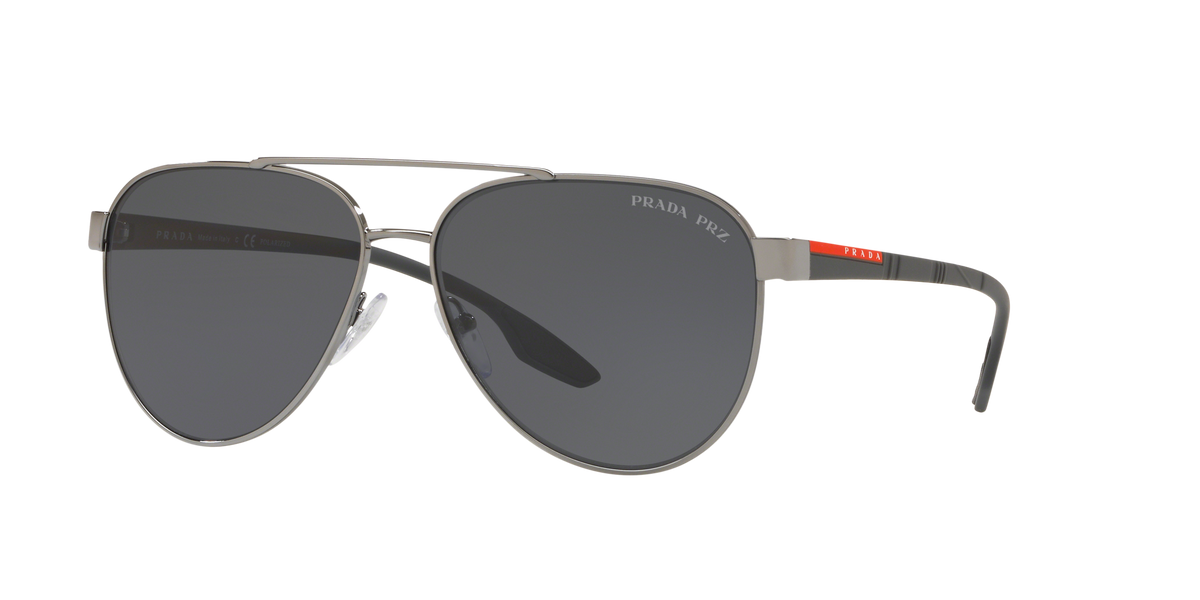 Prada Linea Rossa PS 54TS Gunmetal 5AV5Z1 three-quarter view