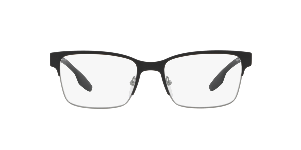Prada Linea Rossa PS 55IV Black Rubber/Gunmet Rubber 6BJ1O1 three-quarter view