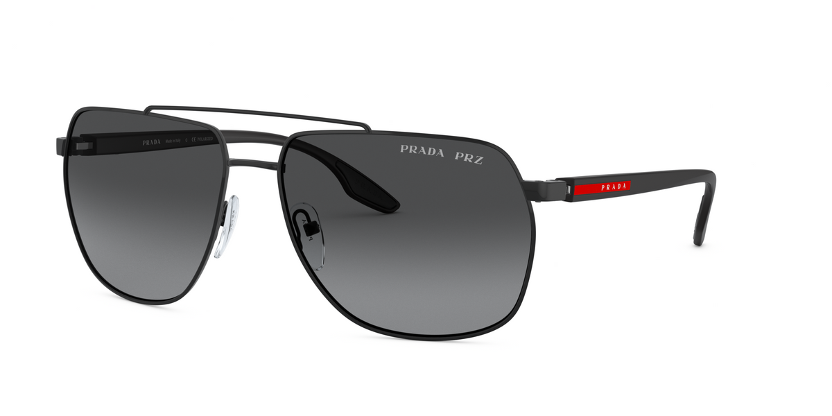 Prada Linea Rossa PS 55VS Matte Black 1BO5W1 three-quarter view