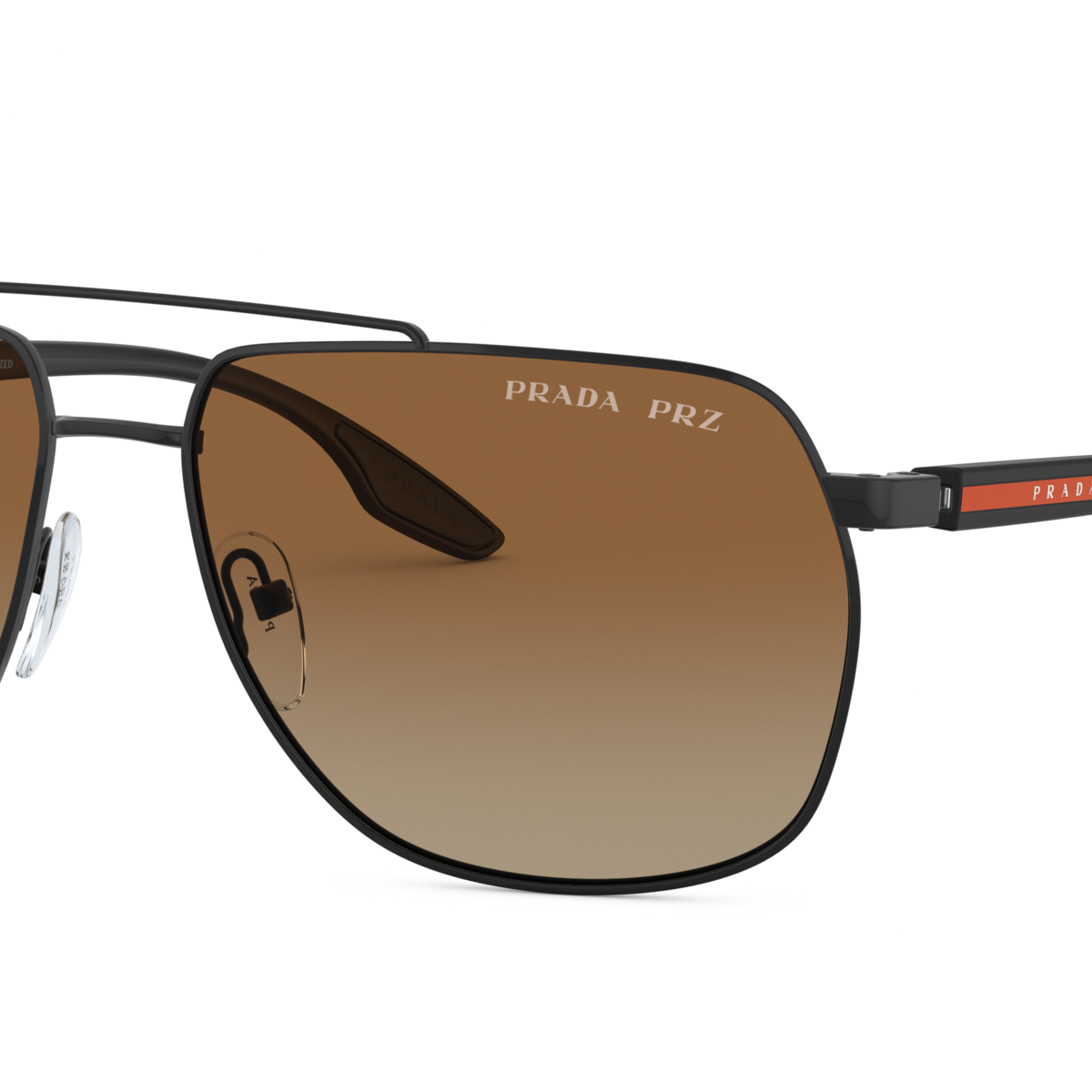 Prada Linea Rossa PS 55VS Matte Black 1BO6E1 three-quarter view