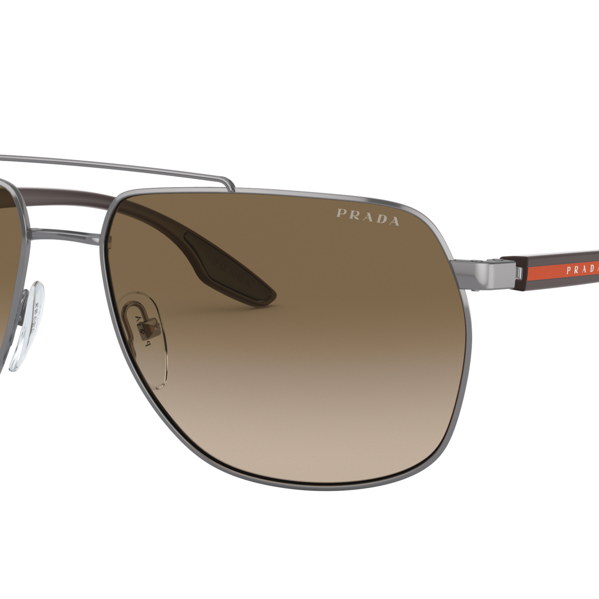 Prada Linea Rossa PS 55VS Gunmetal 5AV1X1 three-quarter view