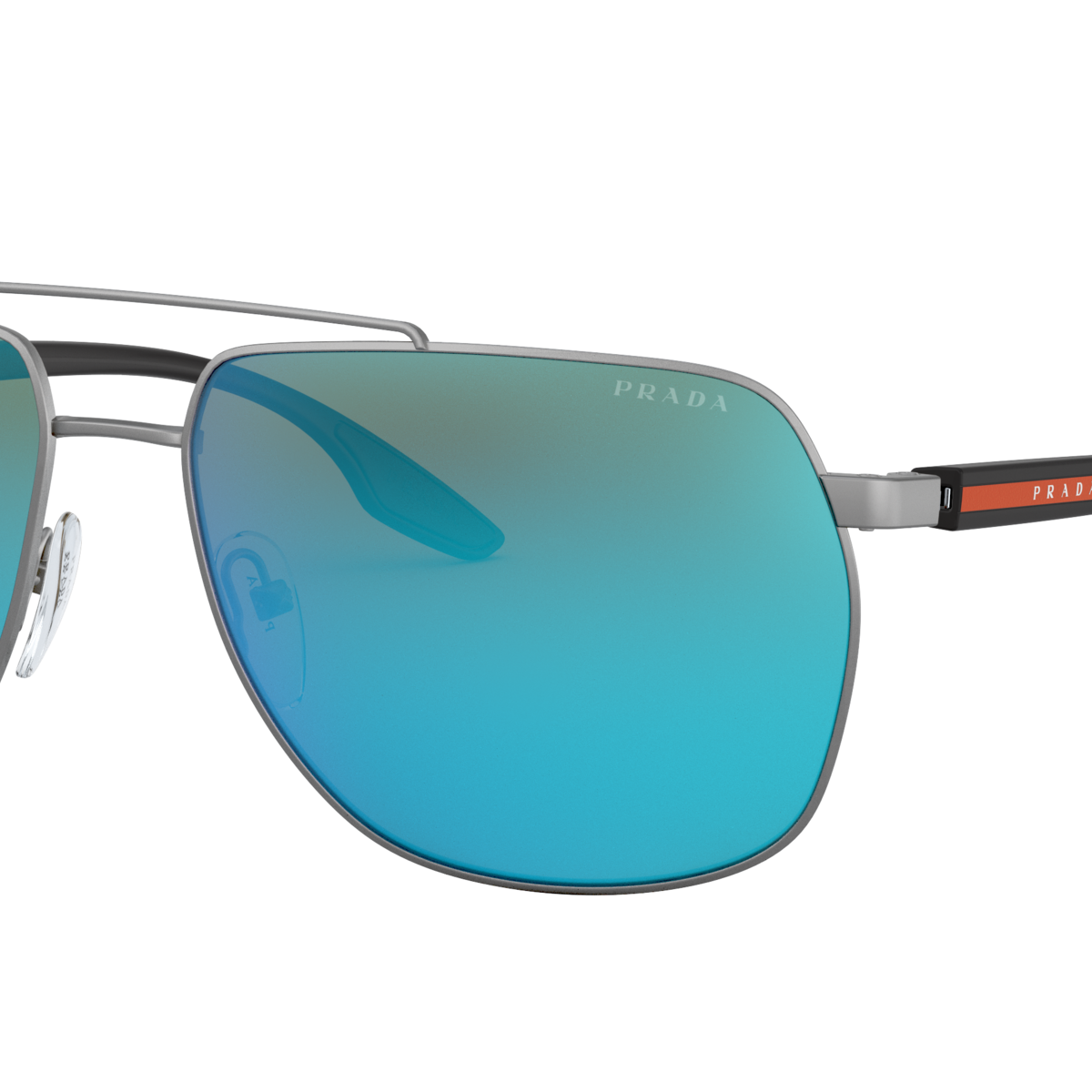 Prada Linea Rossa PS 55VS Matte Gunmetal 7CQ5M2 three-quarter view