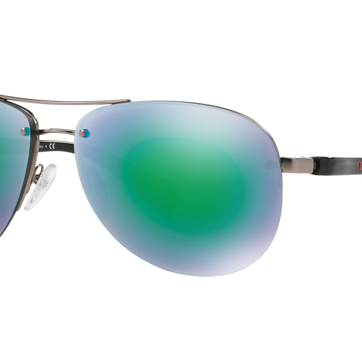 Prada Linea Rossa PS 56MS Pewter Demi Shiny 5AS1M2 three-quarter view