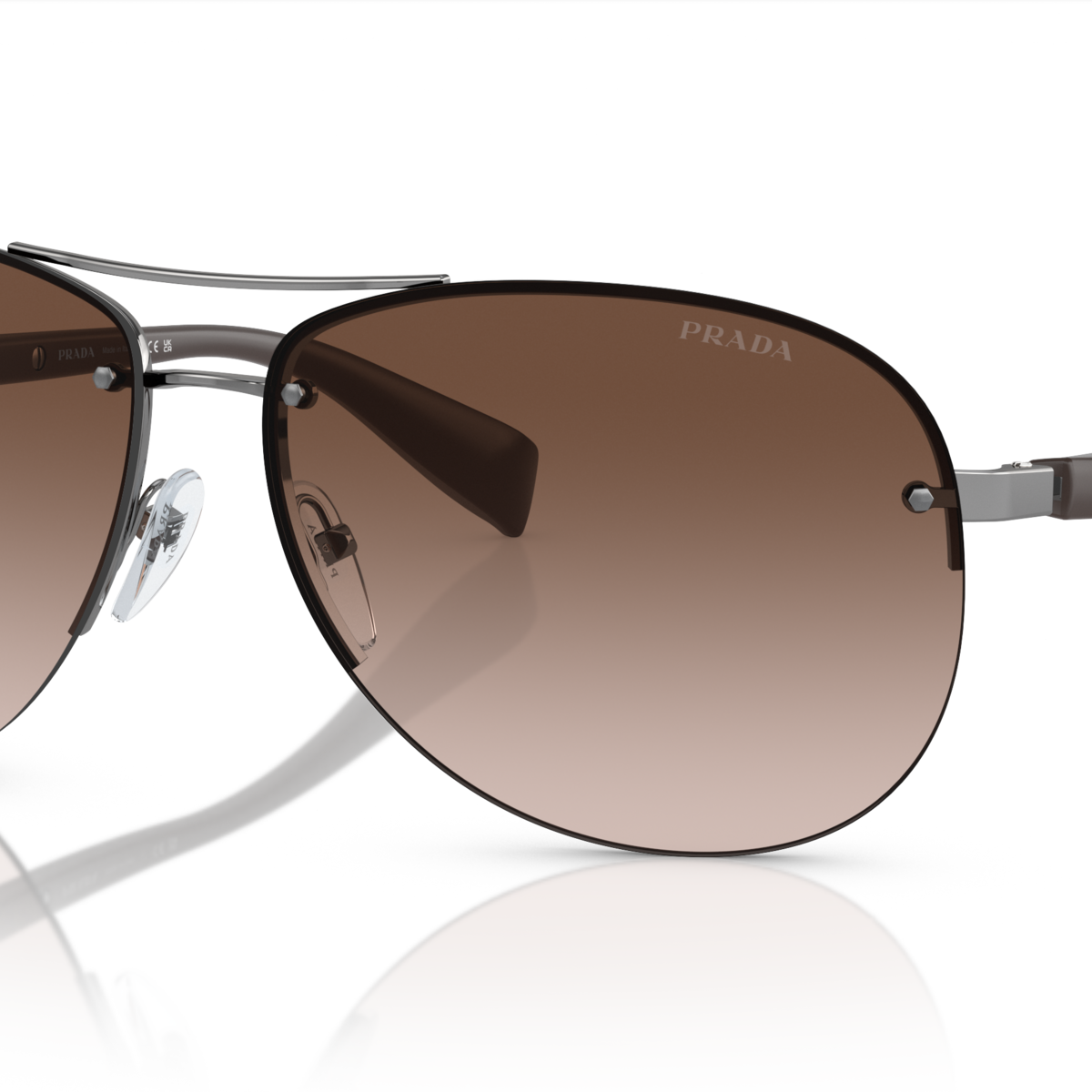 Prada Linea Rossa PS 56MS Gunmetal 5AV6S1 three-quarter view