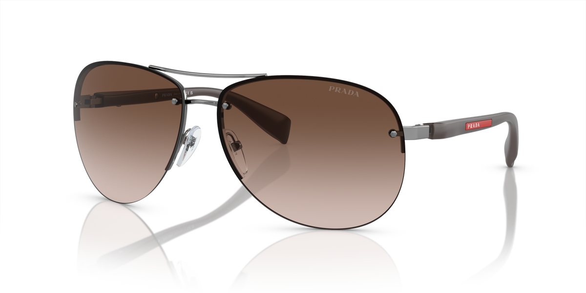 Prada Linea Rossa PS 56MS Gunmetal 5AV6S1 three-quarter view
