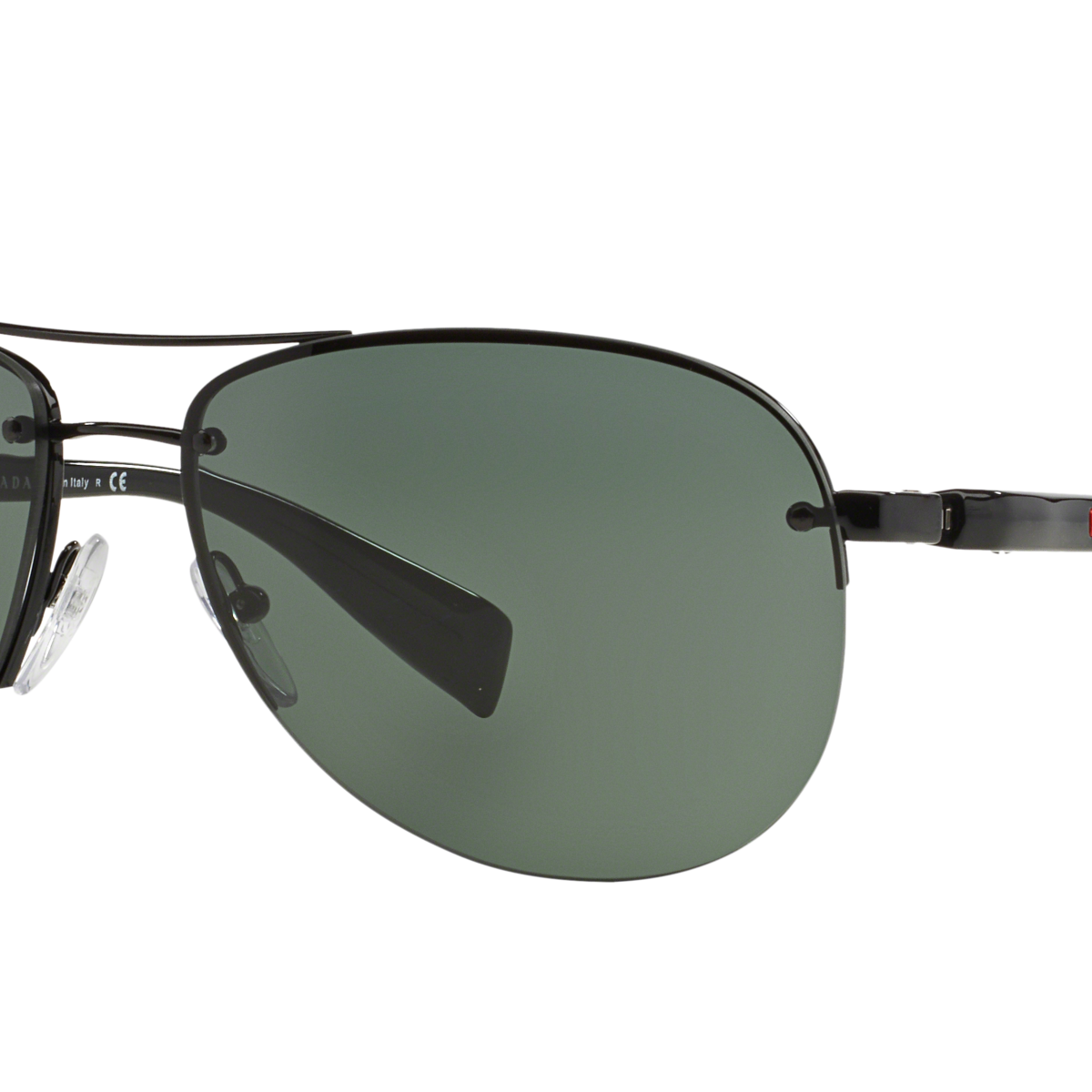 Prada Linea Rossa PS 56MS Black 7AX3O1 three-quarter view