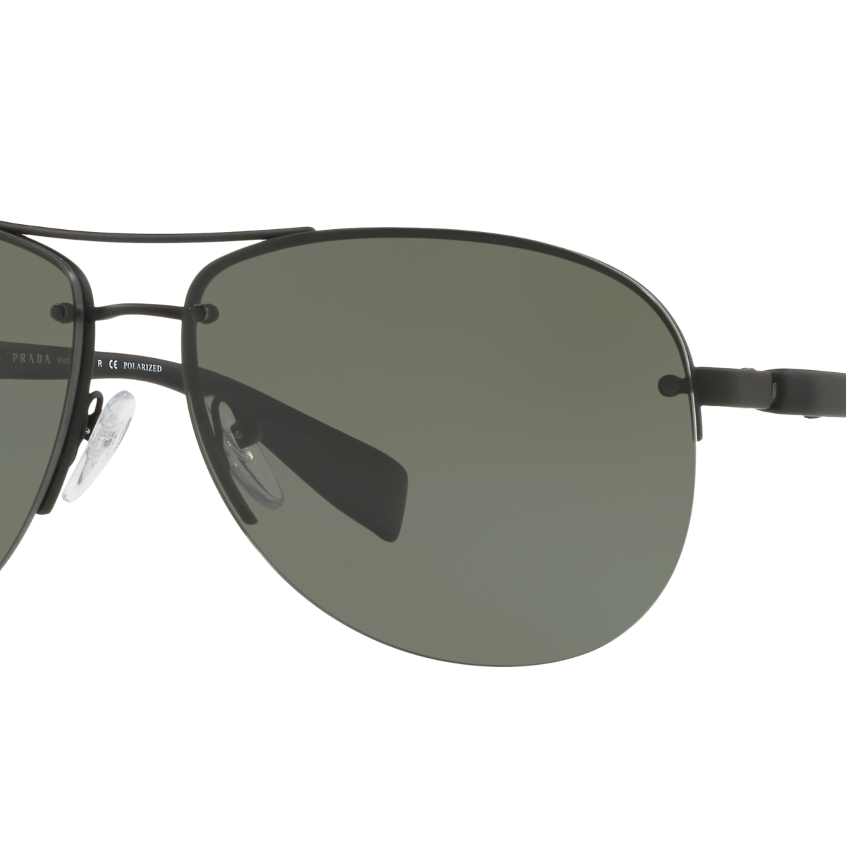 Prada Linea Rossa PS 56MS Black Rubber DG05X1 three-quarter view