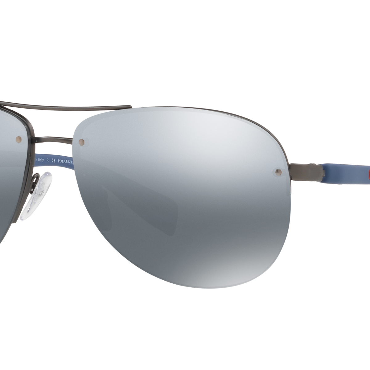 Prada Linea Rossa PS 56MS Gunmetal Rubber DG12F2 three-quarter view