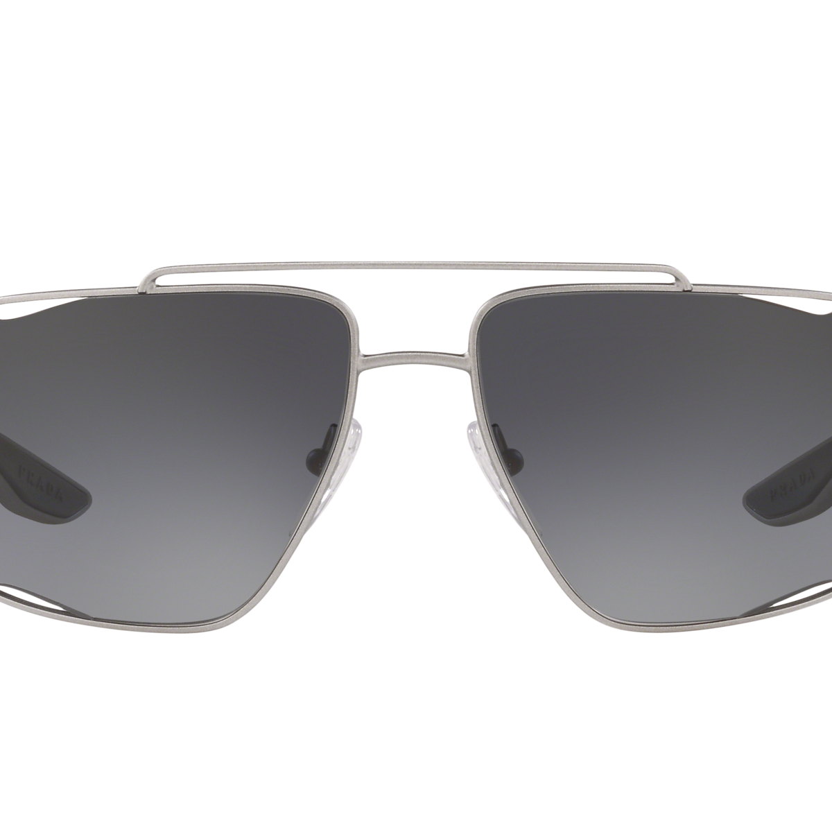 Prada Linea Rossa PS 56US Dark Grey Metal Rubber 4495W1 three-quarter view