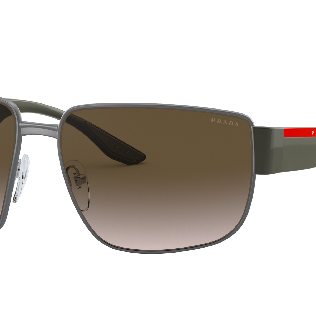 Prada Linea Rossa PS 56VS Matte Gunmetal 7CQ04G three-quarter view