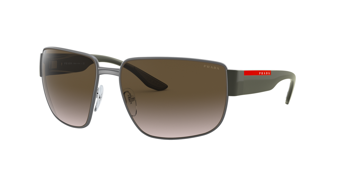 Prada Linea Rossa PS 56VS Matte Gunmetal 7CQ04G three-quarter view