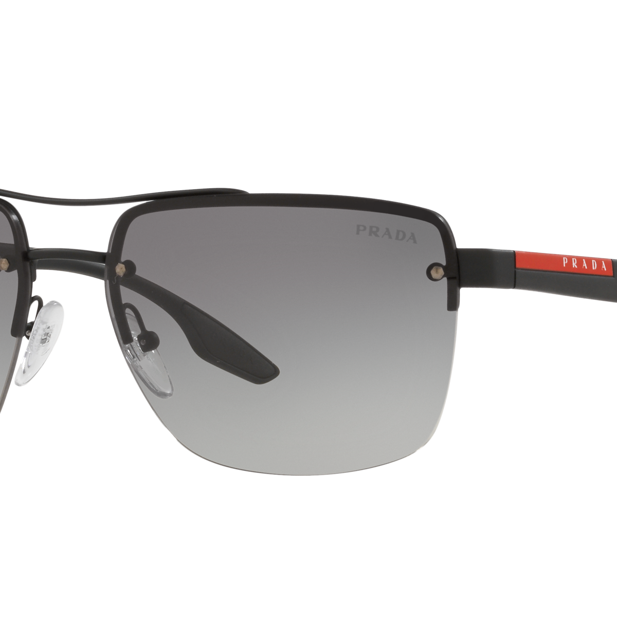 Prada Linea Rossa PS 60US Black Rubber DG03M1 three-quarter view