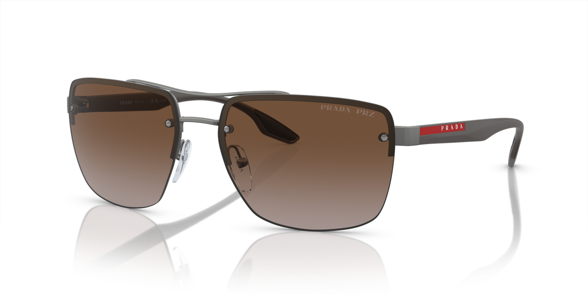 Prada Linea Rossa PS 60US Gunmetal Rubber DG1724 three-quarter view